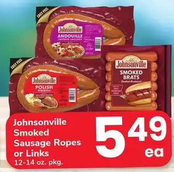 ACME Johnsonville Smoked Sausage Ropes or Links offer