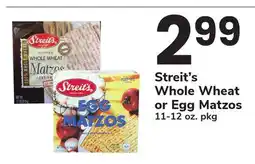 ACME Streit's Whole Wheat or Egg Matzos offer