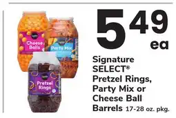 ACME Signature SELECT Pretzel Rings, Party Mix or Cheese Ball Barrels offer