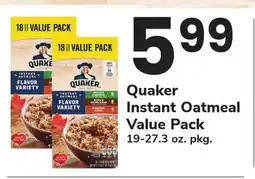 ACME Quaker Instant Oatmeal Value Pack offer