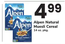 ACME Alpen Natural Muesli Cereal offer