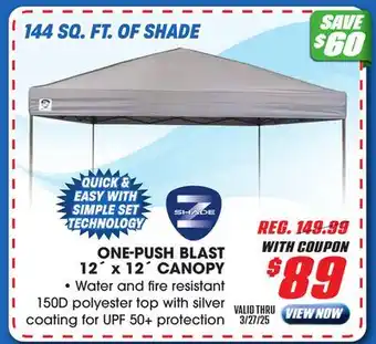 Big 5 Z-Shade One-Push Blast 12'x12' Canopy offer