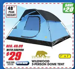 Big 5 Golden Bear Wildwood 3-Person Dome Tent offer