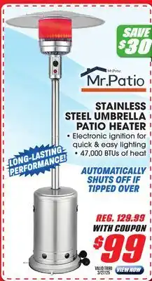 Big 5 Mr. Patio Propane Umbrella Patio Heater offer