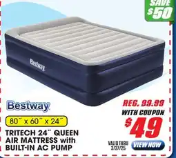 Big 5 Bestway Tritech Air Mattress Queen 24 with Built-in AC Pump offer