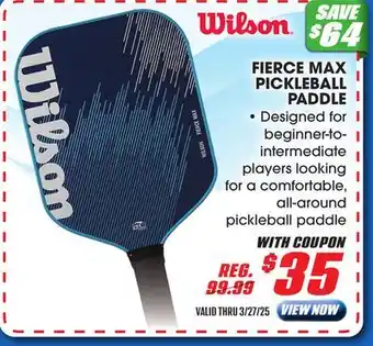 Big 5 Wilson Fierce Max Pickleball Paddle offer