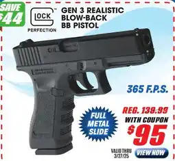 Big 5 Umarex Glock 17 Gen 3 Realistic Blow-Back BB Pistol offer