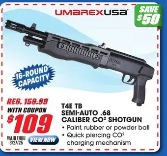 Big 5 Umarex T4E TB Semi Auto .68 Caliber Shotgun offer