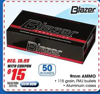 Big 5 CCI Blazer 9MM Ammunition offer