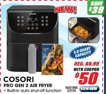 Big 5 Cosori Pro Gen 2 Air Fryer 5.8 Quart offer