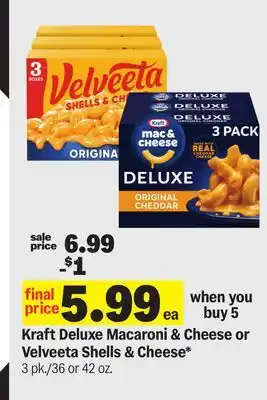 Meijer Kraft Deluxe Macaroni & Cheese or Velveeta Shells & Cheese offer