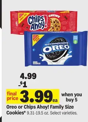 Meijer Oreo or Chips Ahoy! Family Size Cookies offer