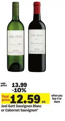 Meijer Joel Gott Sauvignon Blanc or Cabernet Sauvignon offer