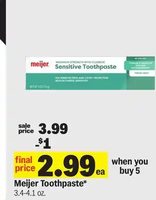 Meijer Meijer Toothpaste offer