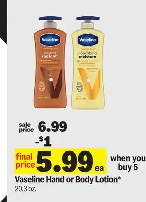 Meijer Vaseline Hand or Body Lotion offer