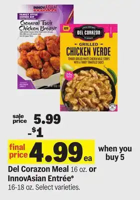 Meijer Del Corazon Meal 16 oz. or InnovAsian Entrée* 16-18 oz offer