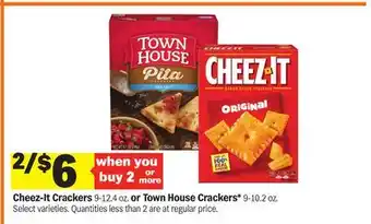 Meijer Cheez-It Crackers 9-12.4 oz. or Town House Crackers 9-10.2 oz offer