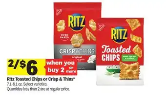 Meijer Ritz Toasted Chips or Crisp & Thins offer