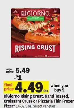 Meijer DiGiorno Rising Crust, Hand Tossed, Croissant Crust or Pizzaria Thin Frozen Pizza offer