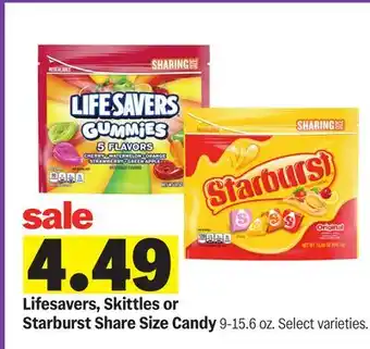 Meijer Lifesavers, Skittles or Starburst Share Size Candy offer