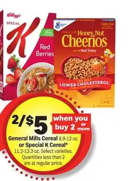 Meijer General Mills Cereal 8.9-12 oz. or Special K Cereal* 11.2-13.3 oz offer