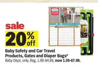 Meijer Baby Safety and Car Travel Products, Gates and Diaper Bags offer