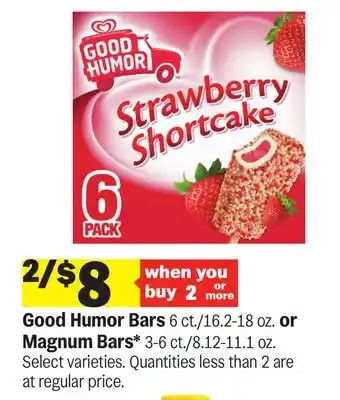 Meijer Good Humor Bars 6 ct./16.2-18 oz. or Magnum Bars* 3-6 ct./8.12-11.1 oz offer