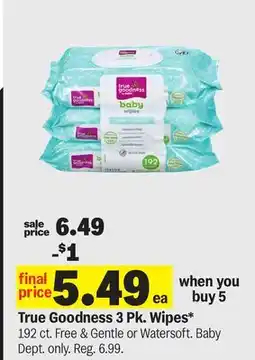 Meijer True Goodness, 3 Pk. Wipes*, 192 ct offer