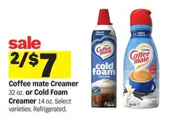 Meijer Coffee mate Creamer 32 oz. or Cold Foam Creamer 14 oz offer