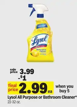 Meijer Lysol All Purpose or Bathroom Cleaner offer