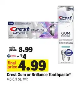 Meijer Crest Gum or Brillance Toothpaste offer