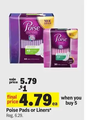 Meijer Poise Pads or Liners offer