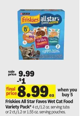 Meijer Friskies All Star Faves Wet Cat Food Variety Pack offer