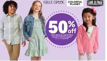 Meijer Select Falls Creek, Colorful Planet and Lake & Trail Kids' Apparel offer