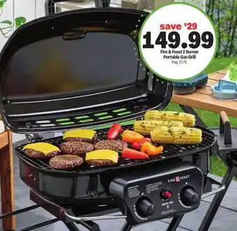 Meijer Fire & Feast 2 Burner Portable Gas Grill offer