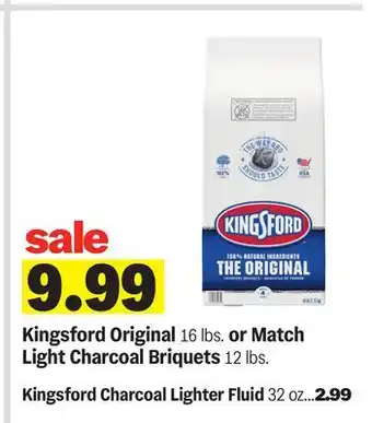 Meijer Kingsford Original 16 lbs. or Match Light Charcoal Briquets 12 lbs offer