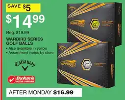 Dunham's Sports WARBIRD SERIES GOLF BALLS offer