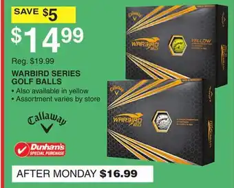 Dunham's Sports WARBIRD SERIES GOLF BALLS offer