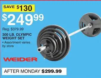 Dunham's Sports 300 LB. OLYMPIC WEIGHT SET offer