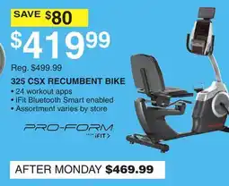 Dunham's Sports 325 CSX RECUMBENT BIKE offer