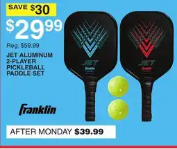 Dunham's Sports FRANKLIN JET ALUMINUM 2-PLAYER PICKLEBALL PADDLE SET offer