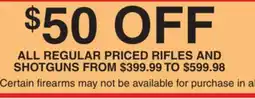 Dunham's Sports ALL REGULAR PRICED RIFLES AND SHOTGUNS offer
