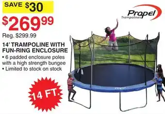 Dunham's Sports 14' TRAMPOLINE WITH FUN-RING ENCLOSURE offer