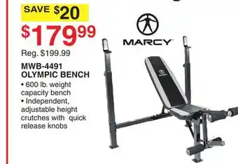 Dunham's Sports MARCY MWB-4491 OLYMPIC BENCH offer