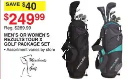 Dunham's Sports MEN'S OR WOMEN'S REZULTS TOUR X GOLF PACKAGE SET offer