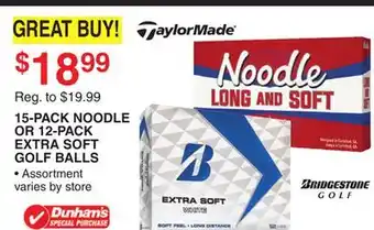 Dunham's Sports 15-PACK NOODLE OR 12-PACK EXTRA SOFT GOLF BALLS offer