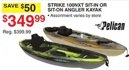 Dunham's Sports PELICAN STRIKE 100NXT SIT-IN OR SIT-ON ANGLER KAYAK offer