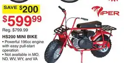 Dunham's Sports HS200 MINI BIKE offer