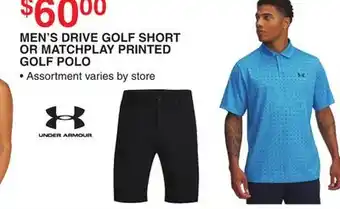 Dunham's Sports MEN'S DRIVE GOLF SHORT OR MATCHPLAY PRINTED GOLF POLO offer