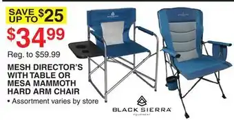 Dunham's Sports MESH DIRECTOR'S WITH TABLE OR MESA MAMMOTH HARD ARM CHAIR offer